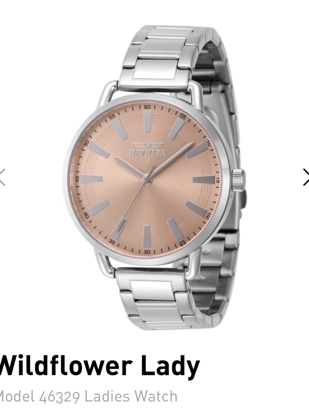Invicta wildflower Lady Watch with Rose Gold Dial